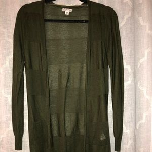 Green striped cardigan